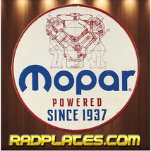 Vintage Retro style Round Man Cave Garage Mopar Powered Aluminum Sign 12&quot; - $19.77