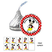  108 Mickey Mouse red - black polka Candy Kisses Label Favor Wrapper - $7.32