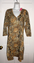 NWT LILLY PULITZER RATTAN WALK ON THE WILD SIDE TESSA 3/4 SLEEVE DRESS XL - $1,282.81 MXN