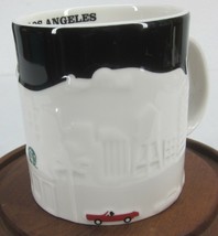 Starbucks LOS ANGELES  City Relief Coffee Mug Black White 18 oz. 3D EUC  - £62.99 GBP