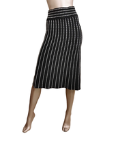 Ronny Kobo Womens Midi Skirt Striped Black Size S - £45.81 GBP