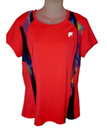Fila Sport Performance Bright Pink Abstract Print Short Sleeve L Athleti... - $185.39 MXN