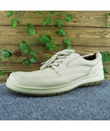 ECCO  Men Sneaker Shoes Beige Leather Lace Up Size 45 Medium - £23.36 GBP