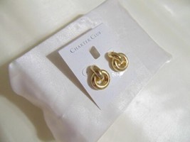 Charter Club 1” Gold Tone Knot Stud Drop Earrings S129 $32 - £6.63 GBP
