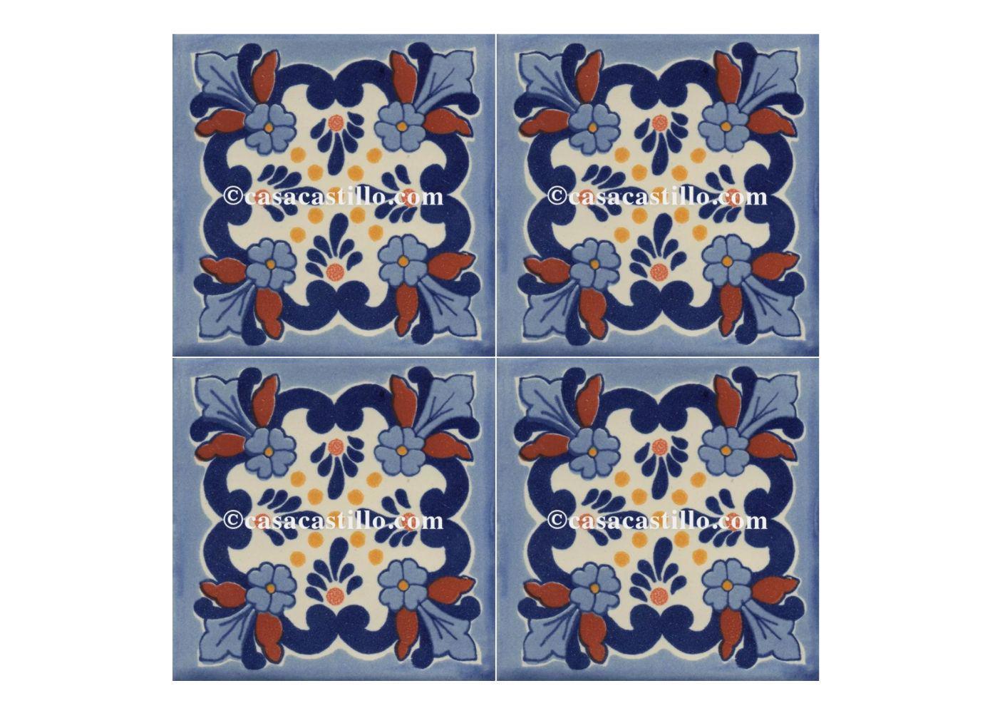 Mexican Talavera Ceramic Tiles Barroco Handcrafted - Anprilia1 -  (you s... - $199.00