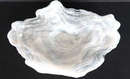 Vintage white opalescent abstract art glass candy dish trinket tray - £23.96 GBP