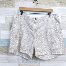 Old Navy Everyday 5&quot; Chino Shorts White Beige Floral High Rise Casual Wo... - £19.91 GBP