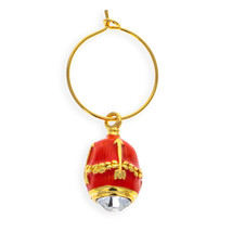 Wine Glass Royal Egg Charm in Pink - $37.99