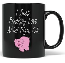 PixiDoodle I Love Mini Pigs - Cute Pig Lover Coffee Mug (11 oz, Black) - £19.37 GBP+