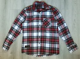 The Vermont Flannel Co Shirt Men&#39;s Large Red White Green Plaid Button Up... - $28.40