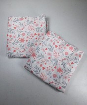 Cupcakes &amp; Cashmere Two Standard Pillowcases Hearts Flowers Pink Grey - £11.82 GBP