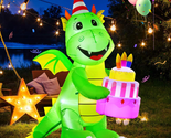 Domkom [New] 6FT Inflatables Birthday Dinosaur Cake Outdoor Decorations,... - $85.24