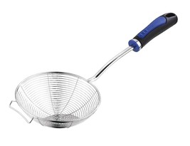 Sigma Frying Strainer Blue Handle Stainless Steel Puri Strainer 1pc 16 cm - £12.84 GBP