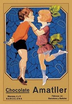 Chocolate Amatller: Barcelona (Kissing Children) - Art Print - £17.57 GBP+