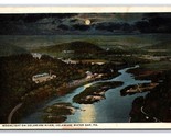 Moonlight on Delaware River Delaware Water Gap Pennsylvania PA WB Postca... - $3.91