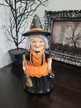 Halloween Vintage Style Witch Resin Figurine Statue Tabletop Decor 10.5&quot; - $32.99