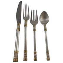 Aegean Weave Gold by Wallace Sterling Silver Flatware Set 8 Service 35 Pieces - £1,697.51 GBP