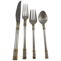 Aegean Weave Gold by Wallace Sterling Silver Flatware Set 8 Service 35 Pieces - $2,128.50