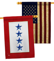 Four Blue Stars House Flags Pack Military Service 28 X40 Double-Sided Banner - £41.53 GBP