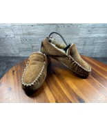 L.L Bean Slippers Women 7M Wicked Good Venetian Shoes Brown Suede Shearl... - $37.44