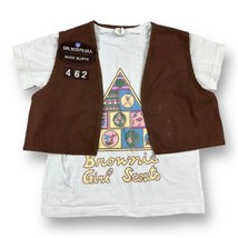 Girl Scouts of America Brownies Vest + T-Shirt Girls USA Patches Pin Siz... - £27.24 GBP