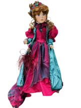 Janis Berard LE Porcelain Artist Doll Margaret 26-in Teal Purple Feather Purse - £58.54 GBP