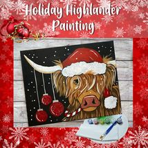 DIY Holiday Highlander Painting Kit - Paint Your Own - Hand-Drawn - Canv... - $38.00