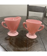 Vintage HAZEL ATLAS Moderntone Ovide SUGAR &amp; CREAMER Pink Platonite - $368.16 MXN