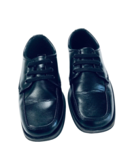 Max + Jake Dress Shoes Youth 11 Lil Grant Oxford Black Faux Leather Low Top - $15.83
