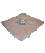 Kellytoy Baby Blanket Brown Bear Minky Fleece Rattle Teal Tags Lovey Sec... - £9.25 GBP