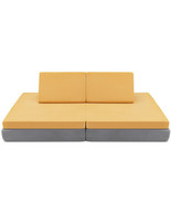 4 Pieces Convertible Kids Couch Set with 2 Folding Mats-Yellow - Color: ... - $3,579.65 MXN