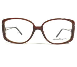 Salvatore Ferragamo Eyeglasses Frames 2583-B 457 Brown Square Crystals 5... - $65.11