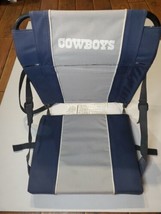 Dallas Cowboys Stadium Seat Foldable  Padded Backrest Bench Strap  Pockets NFL - £33.66 GBP