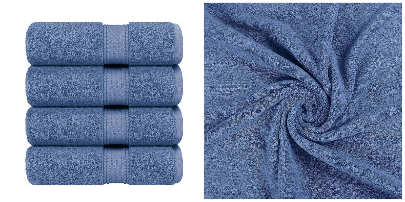 4 Pack 600 GSM Cotton Bath Towels Set 27x54 Inches - Wedgewood - P01 - $78.39