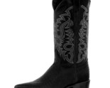 Mens Black Cowboy Boots Leather Teju Lizard Pattern Western J Toe Bota - £86.92 GBP