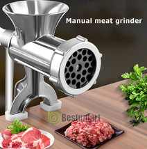 Table Hand Manual Meat Grinder Mincer Stuffer Cast Iron Filler Maker Machine Kit - £43.95 GBP