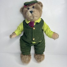 TS Terry Skostad Plush Bear EVERETT Jointed Stuffed Animal 2006 Green Suit 16&quot; - £10.07 GBP