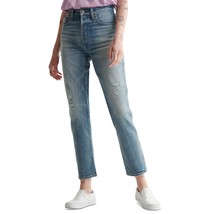 Lucky Brand Drew Distressed High-Rise Mom Jeans Blue 25R $119 B4HP - £23.49 GBP