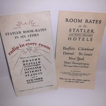 Vintage 1920-30s Room Rates STATLER HOTEL Radio In Every Room x2 - £14.80 GBP