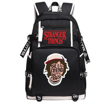 Stranger Things Large Series Black Backpack Daypack Schoolbag Monkey - £33.57 GBP