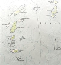 Map Drisko Island Maine 1948 Topographic Geo Survey 1:24000 27 x 22&quot; TOPO6 - £59.72 GBP