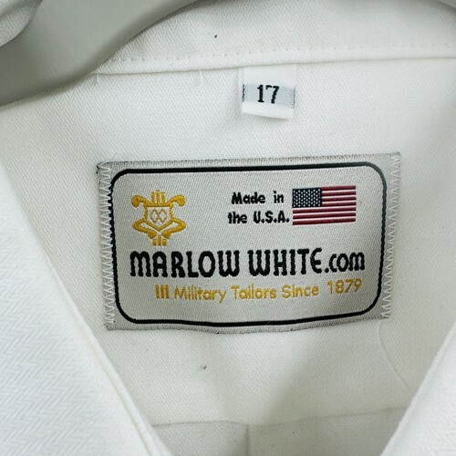 NEW Marlow White Shirt MEN'S TAPERED BODY SHORT SLEEVE, TYPE 1 RN#62573 Size 17 Item image 2