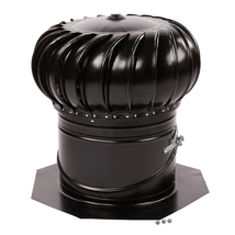 Master Flow Wind Turbine Roof Mount Vent Black Galvanized Dual Bearing 12 in. - £53.27 GBP