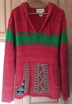 Ralph Lauren Sweater Large Striped Aztec Hoodie Navajo Serape Southwestern U6 - $118.79