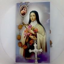 Saint Therese Rosary olive wood Jerusalem Santa Teresa Catholic Rosario madera - £10.89 GBP