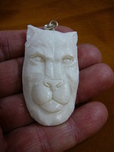 j-panther-9) white Panther wild Cat aceh bovine bone carving PENDANT fac... - £24.10 GBP