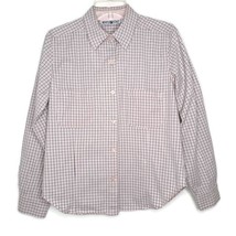 White Stag Womens Size Medium Shirt Button Up Long Sleeve Collared Pink Plaid - £10.20 GBP