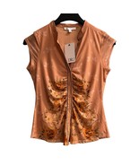 Dr2 Y2K Top Womens S Floral Mesh Ruched Button Down Shirt Fairy Whimsigoth - €25,03 EUR