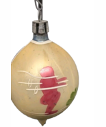 Vtg Poland 3 1/2  Glass Skier  ski Christmas Ornament  Hand Painted Tear... - €17,19 EUR