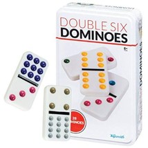 Cardinal Double Six Color Dot Dominoes In Color Collectors Tin, 28 Dominoes M - £13.33 GBP